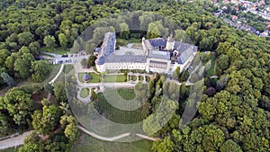 Zbiroh - aerial drone skyline view of castle