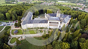 Zbiroh - aerial drone view of the Czech castle