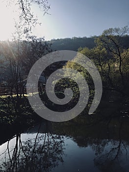 The Zbruch river in Sataniv village in Ukraine