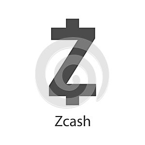 Zcash icon for internet money. Crypto currency symbol.