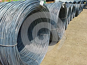 ZCoil of wire. Wire reel. knitting wire. Steel wire. Wire production. Wire manufacturing. procedure wire drawing.