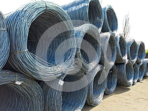 ZCoil of wire. Wire reel. knitting wire. Steel wire. Wire production. Wire manufacturing. procedure wire drawing.