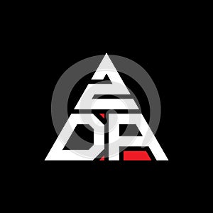 ZDA triangle letter logo design with triangle shape. ZDA triangle logo design monogram. ZDA triangle vector logo template with red