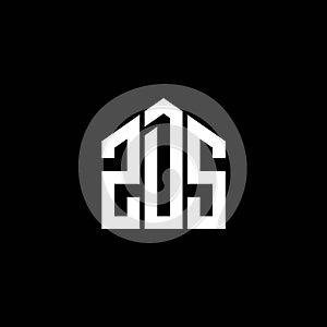 ZDS letter logo design on BLACK background. ZDS creative initials letter logo concept. ZDS letter design