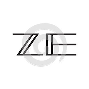 ze initial letter vector logo icon