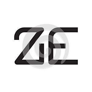 ze initial letter vector logo icon