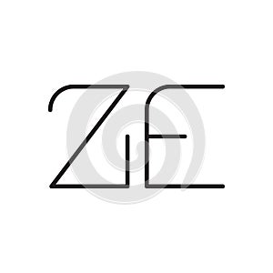 ze initial letter vector logo icon