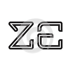 ze initial letter vector logo icon