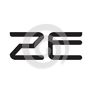 ze initial letter vector logo icon