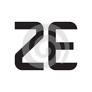 ze initial letter vector logo icon