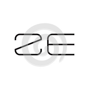 ze initial letter vector logo icon