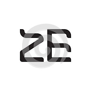 ze initial letter vector logo icon