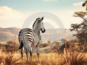 Zebra back view