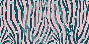 Zebra colorful seamless pattern. Vector animal skin print. Fashion stylish organic texture