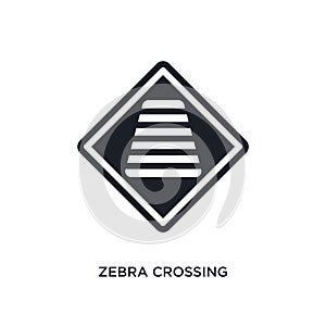 zebra crossing isolated icon. simple element illustration from traffic signs concept icons. zebra crossing editable logo sign