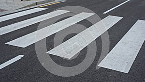 Zebra crossing painted on the asphalt of a street photo