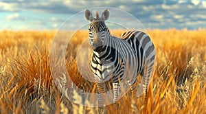 zebra crossing the savannah in namibia savannah