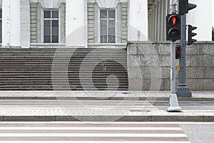 Zebra crossing with a traffic-light