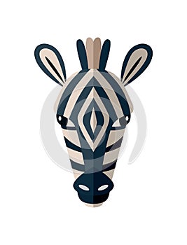 Zebra head icon in flat design