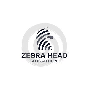 Zebra head logo design template