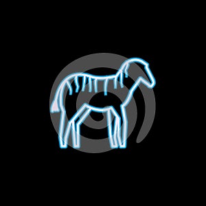 zebra icon in neon style. One of safari collection icon can be used for UI, UX