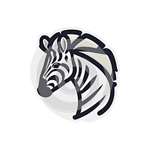 Zebra. Illustration. Zebra in natural grass habitat, Kenya National Park. Nature wildlife scene, Africa.