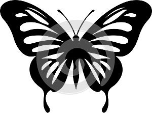 zebra longwing butterfly Black Silhouette Generative Ai