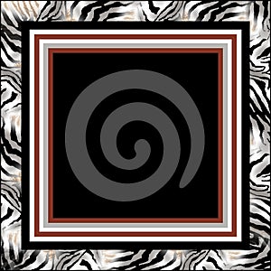 Zebra pattern.Silk scarf design, fashion textile.