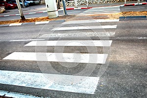 Zebra pedestrian crossing line in Israel