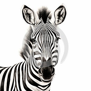 Zebra Portrait: Calm And Meditative Intellection Designs In Mandy Disher Style