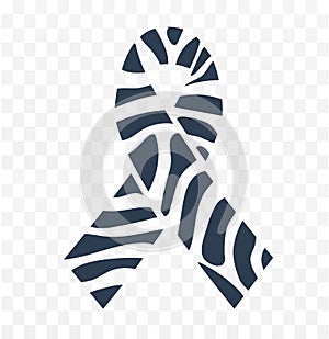 Zebra-print ribbon icon photo