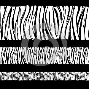 Zebra print seamless background border frame pattern. Black and