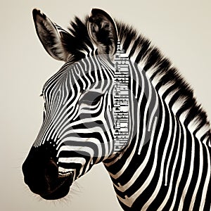 Zebra Print With Vertical Barcode Straight Lines