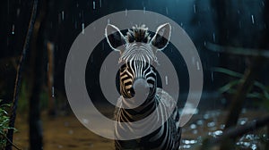 Zebra In The Rain: Unreal Engine 5\'s Hyper-detailed Renderings