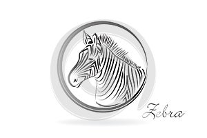 Zebra silhouette icon logo vector