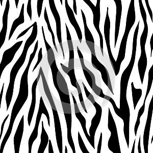 Zebra Skin Texture seamless pattern. Animal print background for fabric, textile, design, wrapping, cover.Vector