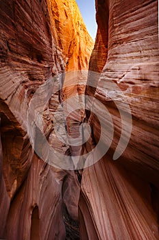 Zebra Slot Canyon with wonderful layers of deposited sandstone,  Escalante National Monument,  Grand Staircase trail, Kanab photo