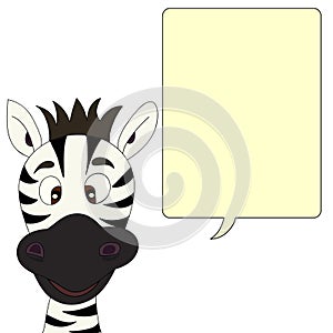 Zebra with speeck bubble