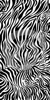 Zebra striped lines fur skin print background and texture seamless pattern for textile, fabric and fashion design.