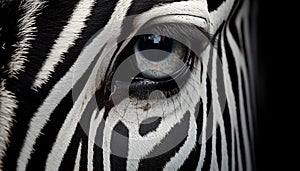 Zebra striped pattern showcases elegance in nature monochrome beauty generated by AI