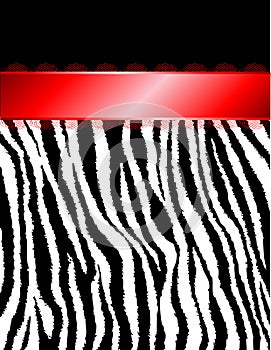 Zebra Stripes & Red Ribbon