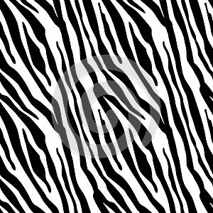 Zebra Stripes Seamless Pattern. Zebra print, animal skin, tiger stripes, abstract pattern, line background, fabric. Amazing hand d