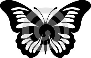 zebra swallowtail butterfly Black Silhouette Generative Ai