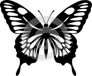 zebra swallowtail butterfly Black Silhouette Generative Ai