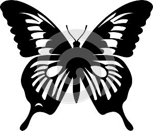 zebra swallowtail butterfly Black Silhouette Generative Ai