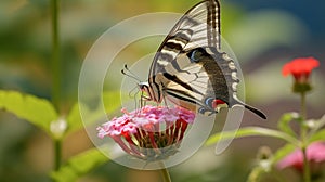 Zebra Swallowtail Butterfly in the garden