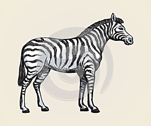 Zebra. Vector drawing