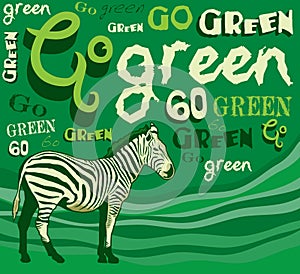 Zebra. Vector illustration - goo green save planet