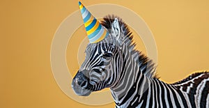 Zebra Wearing Party Hat
