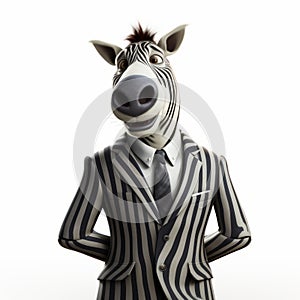 Twisted Zebra: A Satirical Caricature In A Stylish Suit photo